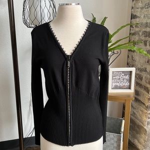 Belldini | Sweaters | Belldini Long Sleeve Black Sweater With Rhinestone  Zipper | Poshmark